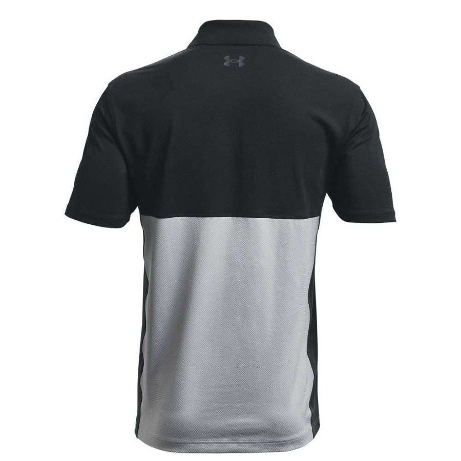 Shirts * | Under Armour Performance Blocked Golf Polo Shirt 1370109 Black/Steel 001