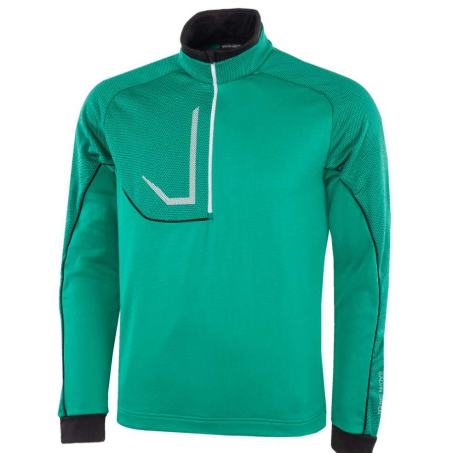 Mid Layers * | Galvin Green Daxton Insula 1/2-Zip Golf Pullover G1242 Green/Black/White 87