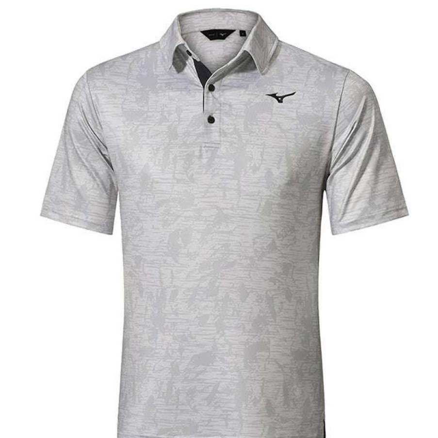 Shirts * | Mizuno Quick Dry Hazard Golf Polo Shirt 52Ga2006 Light Grey 03