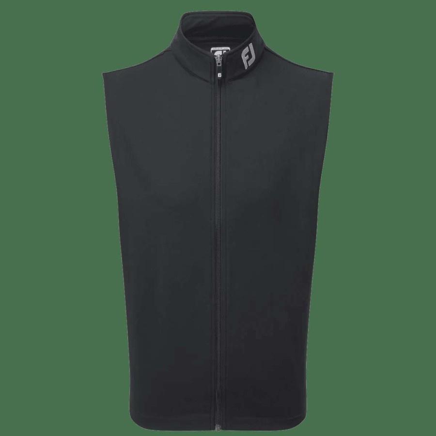 Mid Layers * | Footjoy Full Zip Knit Golf Vest 88455 Black