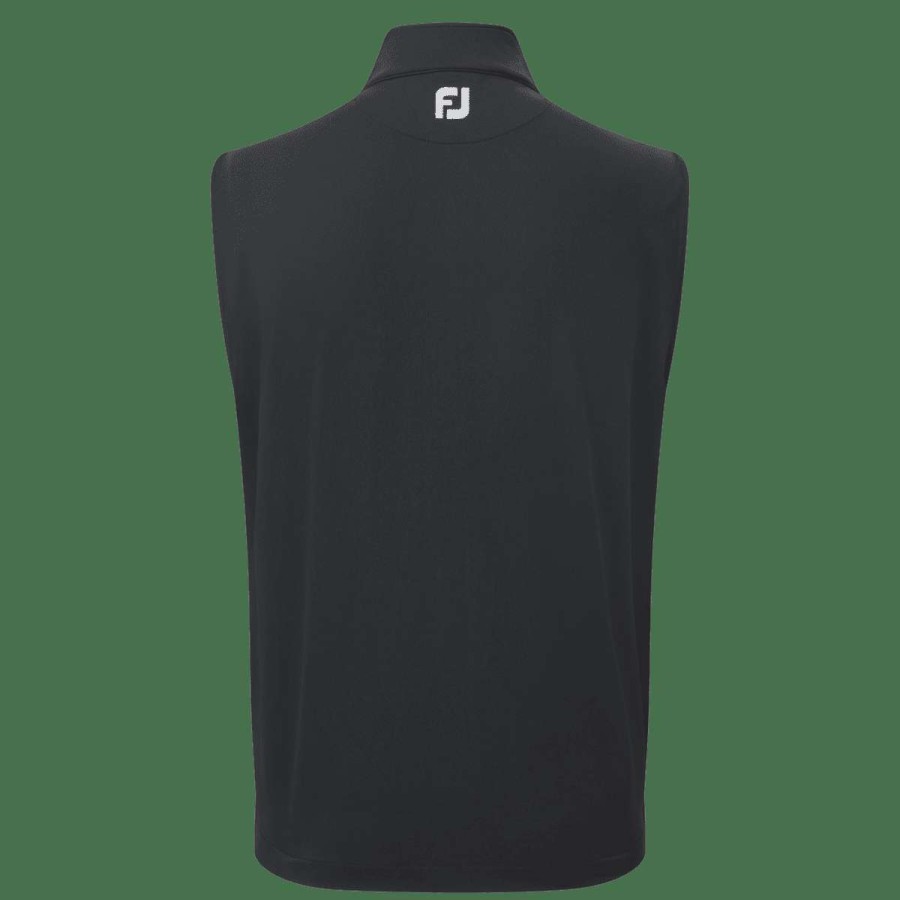 Mid Layers * | Footjoy Full Zip Knit Golf Vest 88455 Black