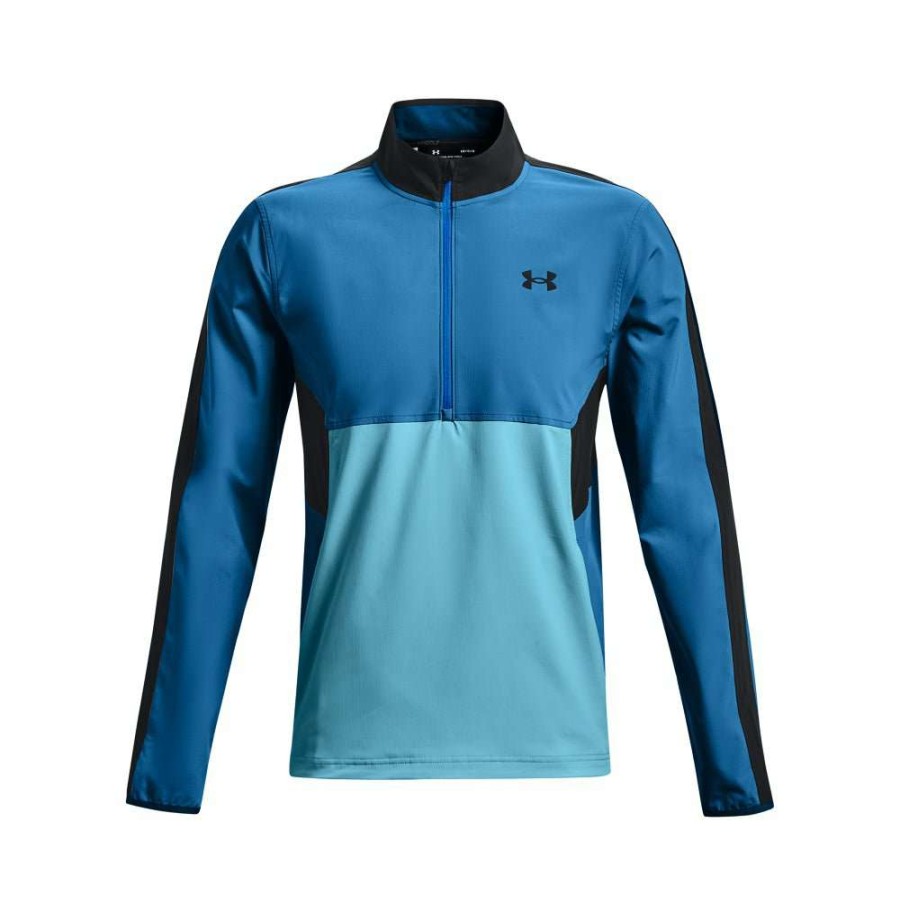 Mid Layers * | Under Armour Storm Windstrike 1/2-Zip Golf Pullover 1370156 Cruise Blue/Fresco Blue 899