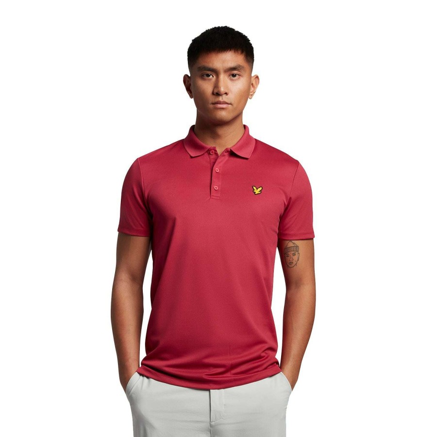 Shirts * | Lyle & Scott Tech Golf Polo Shirt Sp1664G Cranberry E46