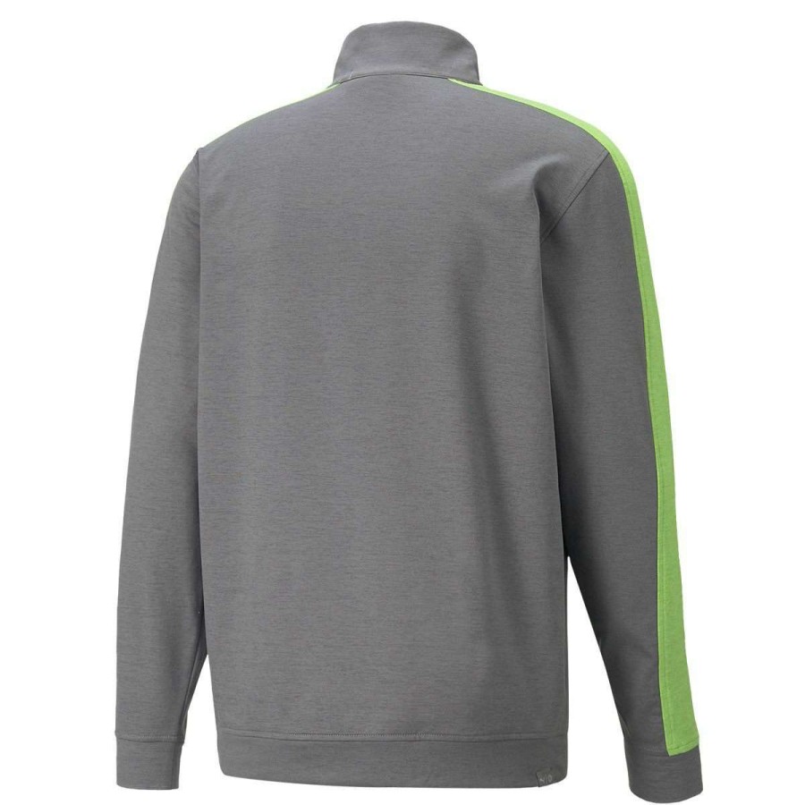 Mid Layers * | Puma Cloudspun T7 1/4 Zip Golf Pullover 532413 Quiet Shade Heather/Greenery Heather 07