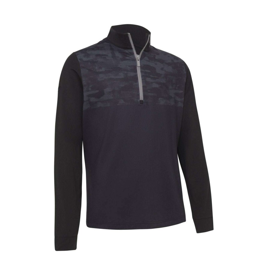 Mid Layers * | Callaway Digi Camo Print Golf Top Cgkfc055 Caviar 002