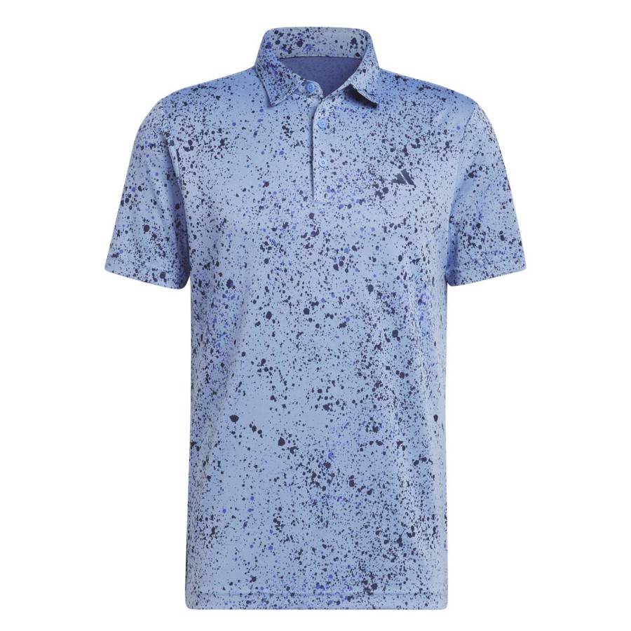 Shirts * | Adidas Jacquard Golf Polo Shirt Hs1116 Blue Fusion/Collegiate Navy/Lucid Blue