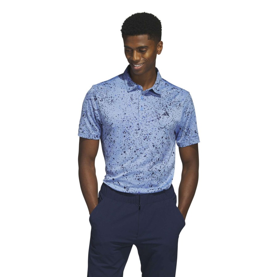 Shirts * | Adidas Jacquard Golf Polo Shirt Hs1116 Blue Fusion/Collegiate Navy/Lucid Blue