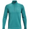 Mid Layers * | Under Armour 1/2-Zip Fleece Golf Sweater 1359971 Cerulean Blue 452