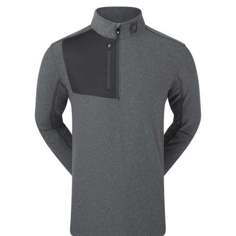 Mid Layers * | Footjoy Heather Chill-Out Xp Golf Mid Layer 88833 Heather Charcoal