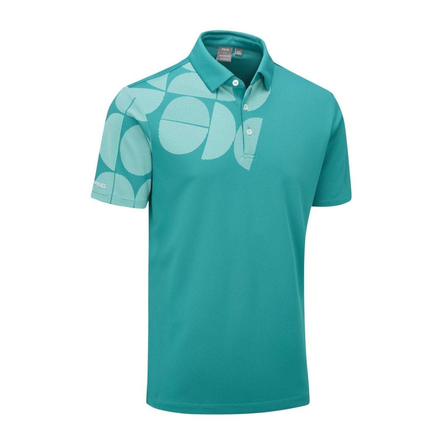 Shirts * | Ping Elevation Golf Polo Shirt P03568 Everglade 309