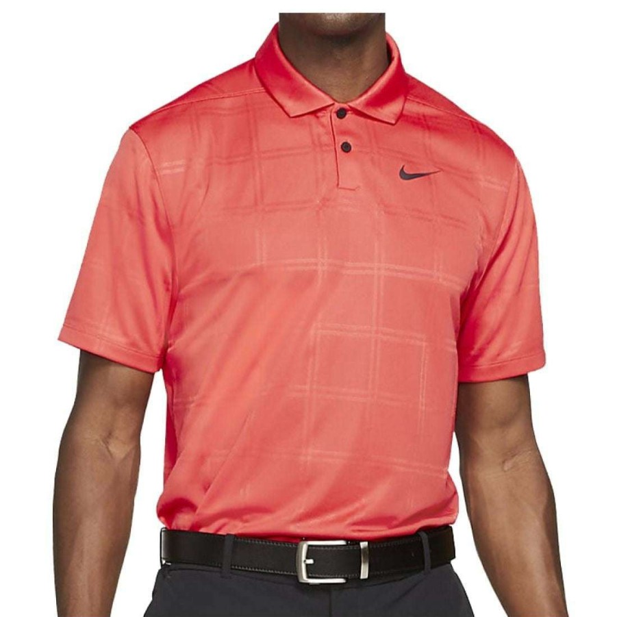 Shirts * | Nike Dri-Fit Vapor Texture Golf Shirt Da2969 Track Red 631