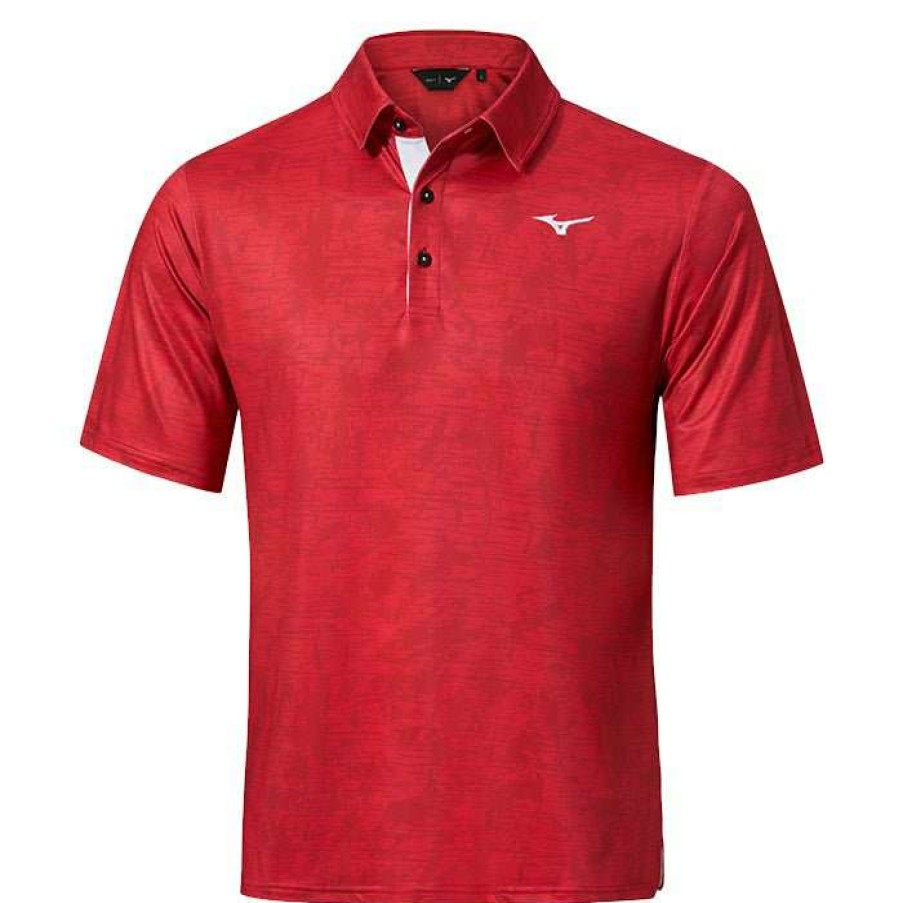 Shirts * | Mizuno Quick Dry Hazard Golf Polo Shirt 52Ga2006 Red 62