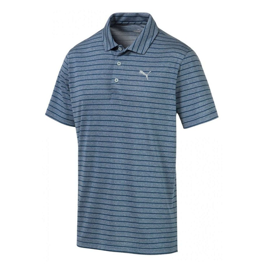 Shirts * | Puma Rotation Stripe Golf Polo Shirt 578790 Gibratar Sea 16