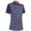 Polo Shirts * | Callaway Ladies Printed Space Dye Golf Polo Shirt Cgksc071 Peacoat 410