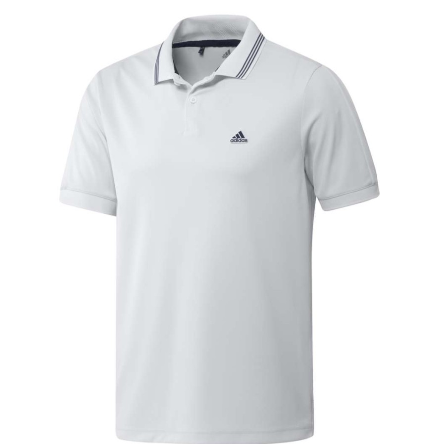 Shirts * | Adidas Go To Pique Golf Polo Shirt Gs9475 White/Crew Navy