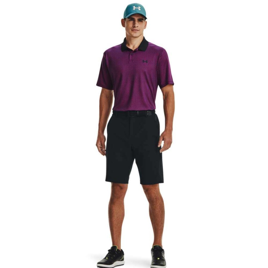 Shirts * | Under Armour Performance 3.0 Printed Golf Shirt 1377377 Black/Rebel Pink 001