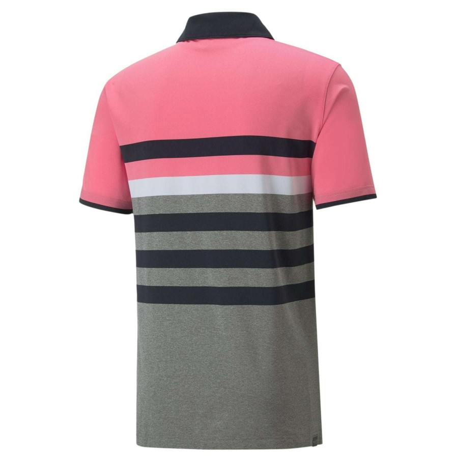 Shirts * | Puma Mattr One Way Golf Polo Shirt 599115 Sunset Pink/Navy Blazer 26