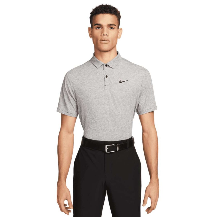 Shirts * | Nike Dri-Fit Tour Heather Golf Shirt Dv3123 Black 010