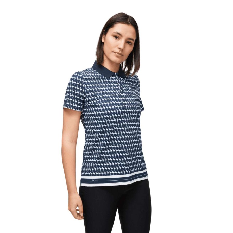 Polo Shirts * | Rohnisch Ladies Deni Golf Polo Shirt 111521 Flamingo Navy