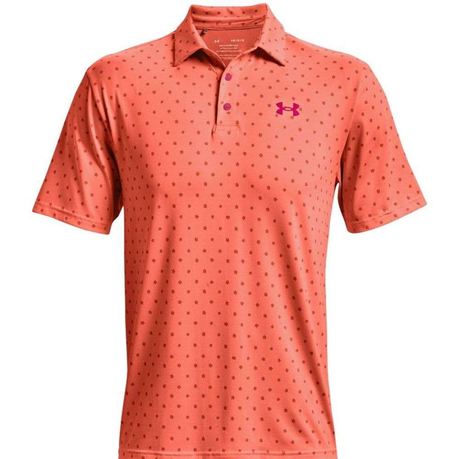 Shirts * | Under Armour Playoff 2.0 Golf Polo Shirt 1327037 Electric Tangerine/Knock Out 824