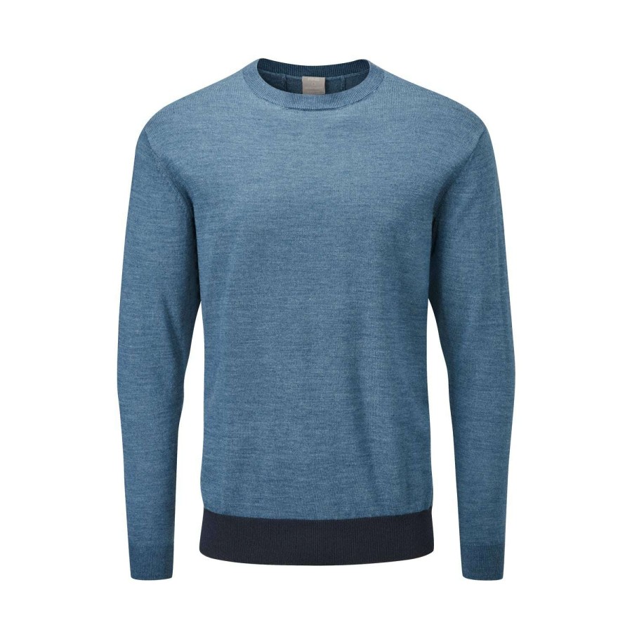 Mid Layers * | Ping Rufus Crew Neck Golf Sweater P03548 Stormcloud Marl/Navy Smn