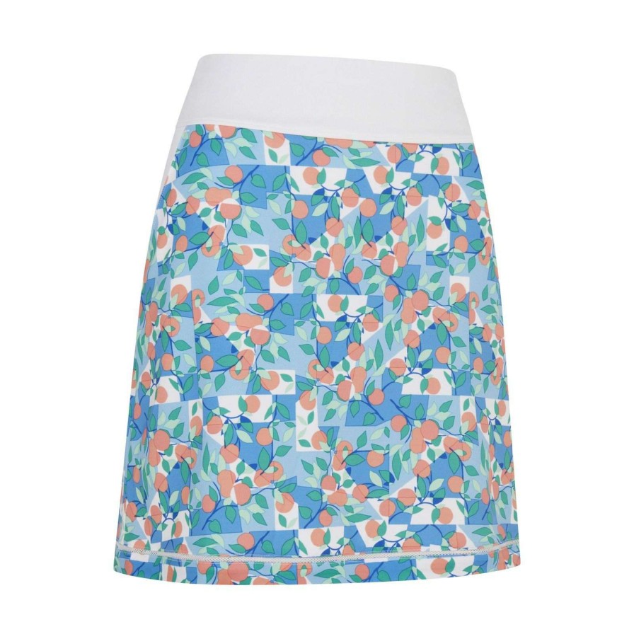 Shorts & Skorts * | Callaway Ladies Cubist Oranges Printed Golf Skort Cgkbsc21 Brilliant White 123