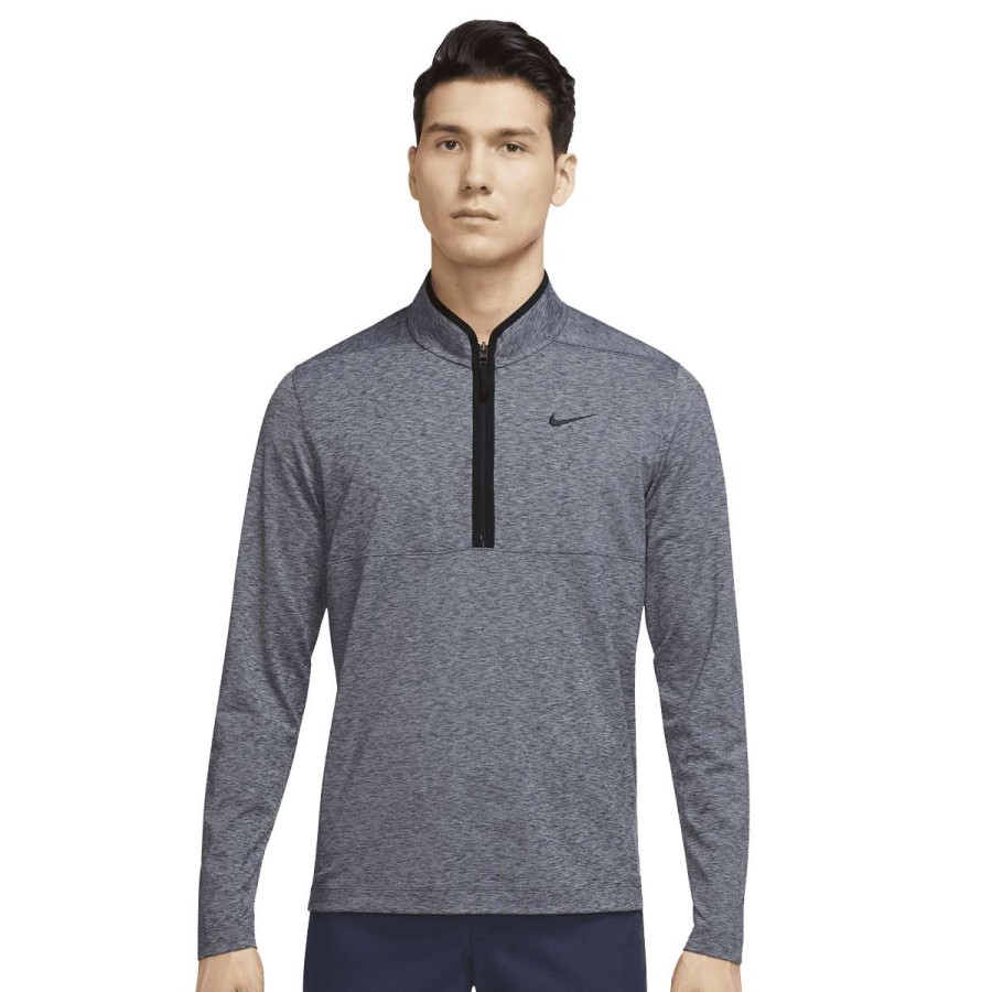 Mid Layers * | Nike Dri-Fit Victory 1/2-Zip Golf Top Dh1261 Obsidian/Black 451