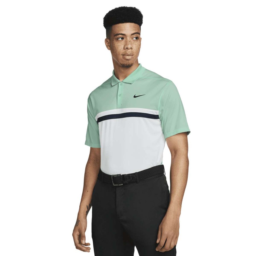 Shirts * | Nike Dri-Fit Victory Colour Block Golf Shirt Dh0845 Mint Foam 379