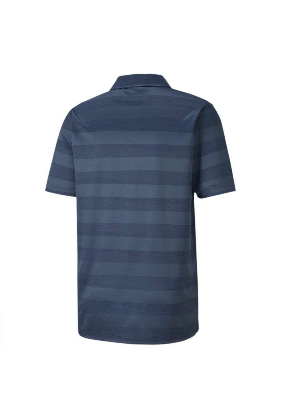 Shirts * | Puma Alterknit Stripe Golf Polo Shirt 597123 Dark Denim 03