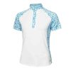 Polo Shirts * | Green Lamb Ladies Katie Printed Golf Polo Shirt Sg22919 White/Zing