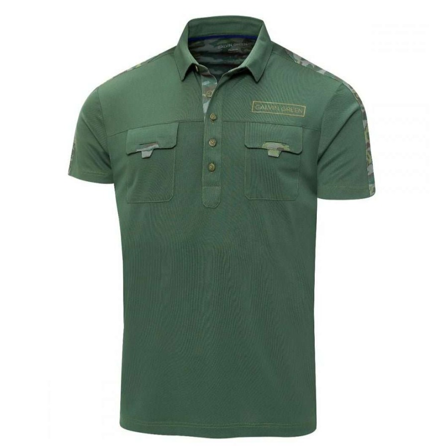 Shirts * | Galvin Green Edge Colonel Golf Polo Shirt Green 88