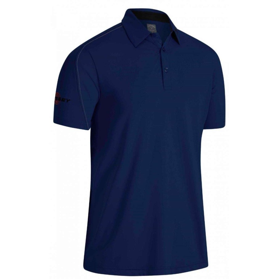 Shirts * | Callaway Stitched Colour Block Golf Polo Shirt Cgksb028 Peacoat 410