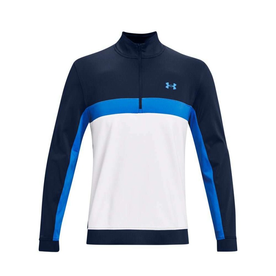 Mid Layers * | Under Armour Storm 1/4-Zip Golf Top 1370119 Academy/White/Victory Blue 410