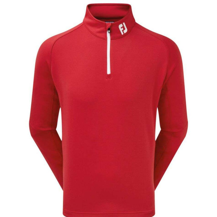 Mid Layers * | Footjoy Solid Knit Chillout Golf Pullover 90150 Red