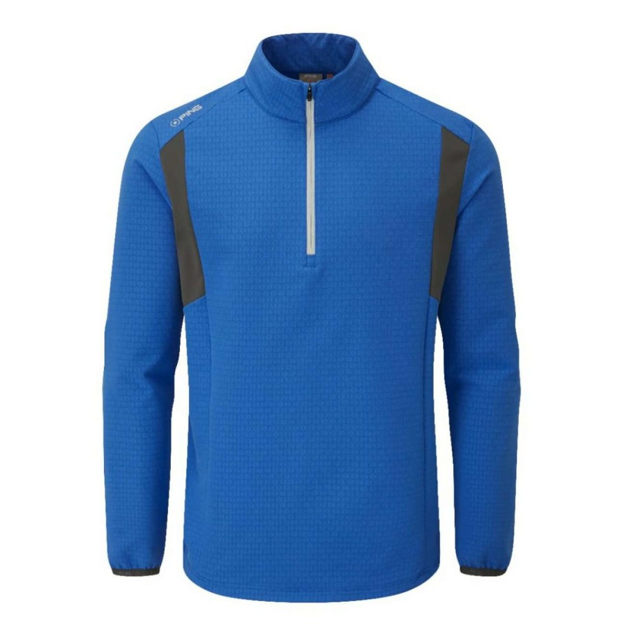 Mid Layers * | Ping Mens Power 1/2 Zip Golf Top P03495 Delph Blue Marl 564