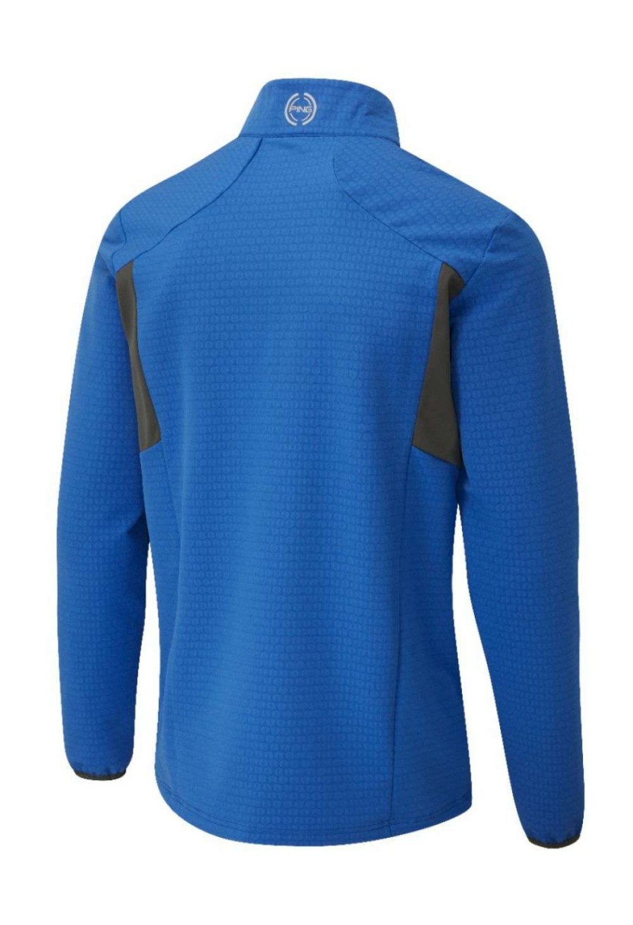 Mid Layers * | Ping Mens Power 1/2 Zip Golf Top P03495 Delph Blue Marl 564