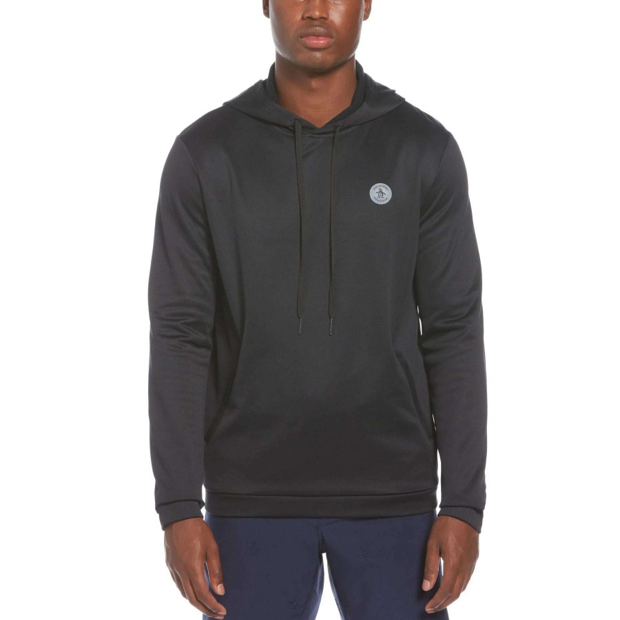 Mid Layers * | Original Penguin Performance Golf Hoodie Ogkfb030Gg Caviar 001