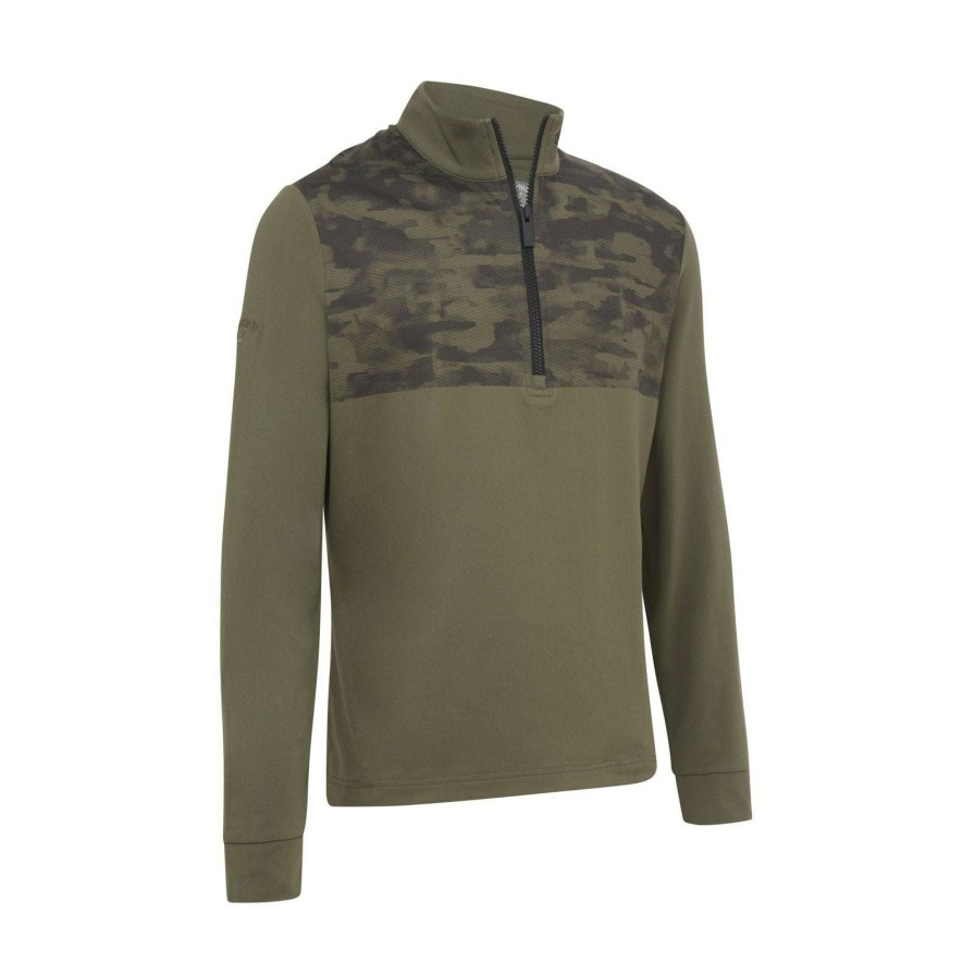 Mid Layers * | Callaway Digi Camo Print Golf Top Cgkfc055 Black Lichen 383