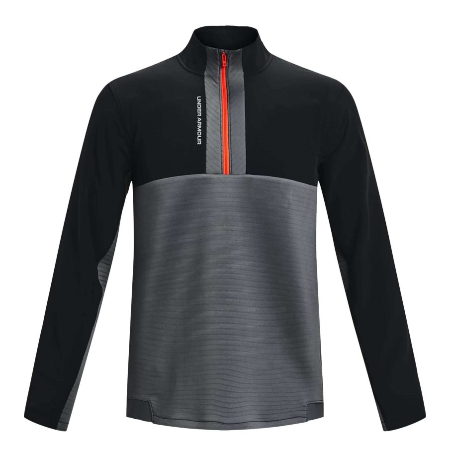 Mid Layers * | Under Armour Storm Daytona 1/2 Zip Golf Top 1373409 Pitch Grey/Black/Reflective 012