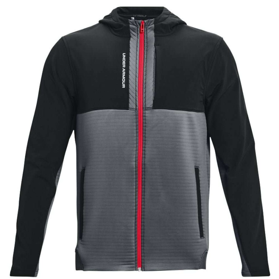 Mid Layers * | Under Armour Storm Daytona Full Zip Golf Mid Layer 1373412 Pitch Grey/Black 012