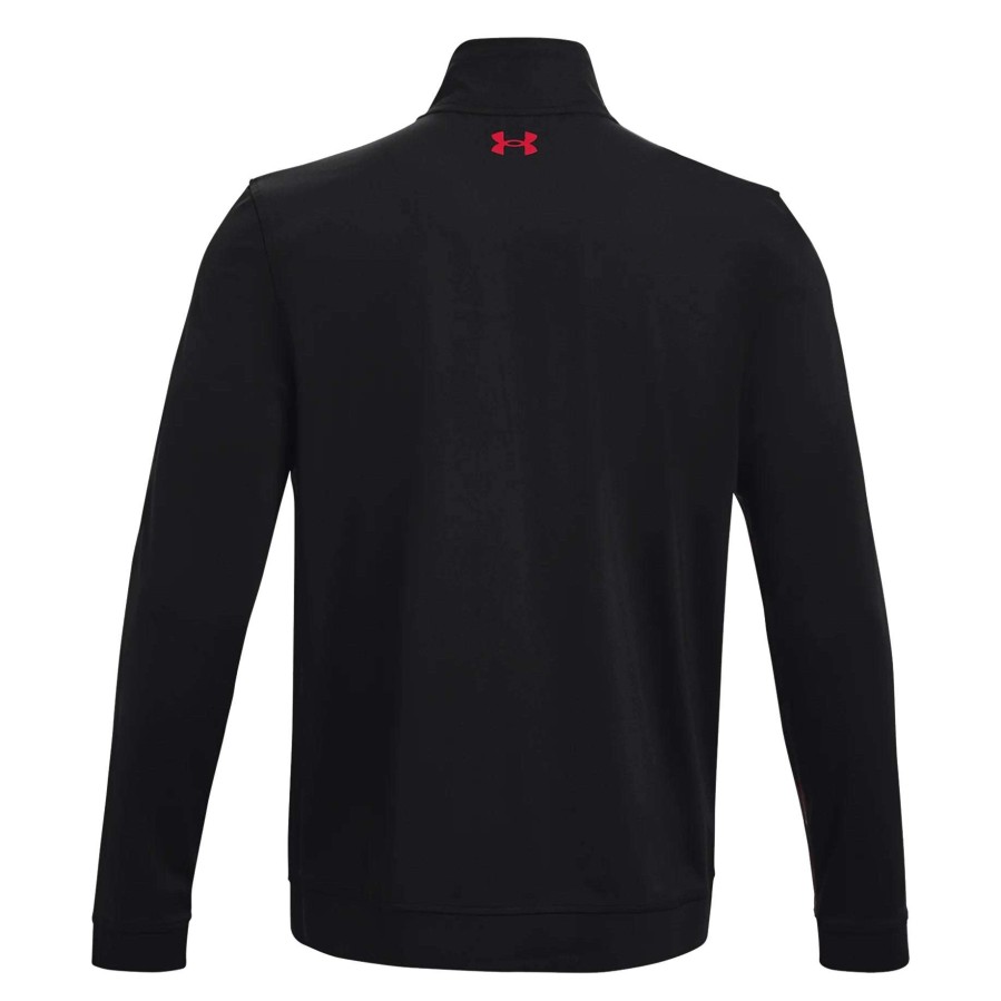 Mid Layers * | Under Armour Storm Full-Zip Golf Mid Layer 1370123 Black/Pitch Grey/Radio Red 005