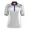 Polo Shirts * | Callaway Ladies Floral Print Half Sleeve Golf Polo Cgksb042 Brilliant White 123