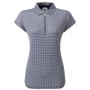 Polo Shirts * | Footjoy Ladies Hth Print Cap Sleeveless Golf Polo Shirt 80178 Navy