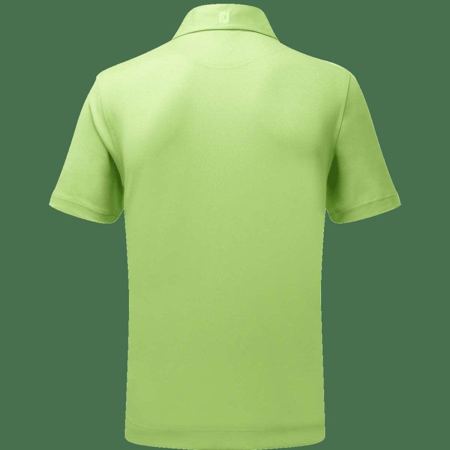 Shirts * | Footjoy Stretch Pique Solid Golf Polo Shirt 91818 Lime