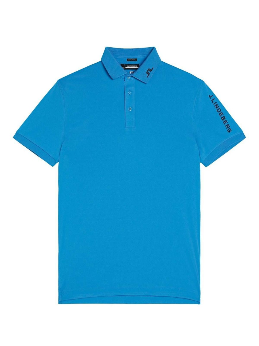 Shirts * | J.Lindeberg J. Lindeberg Tour Tech Golf Polo Shirt Gmjt07642 Brilliant Blue O175