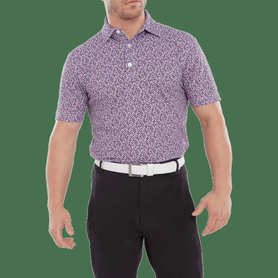 Shirts * | Footjoy Confetti Print Golf Polo Shirt 80087 Violet