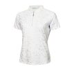 Polo Shirts * | Green Lamb Ladies Katlynne Silver Foil Golf Polo Shirt Sg22920 White