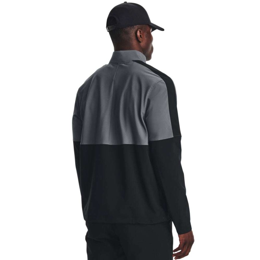 Mid Layers * | Under Armour Storm Windstrike 1/2 Zip Golf Top 1377382 Black/Pitch Grey 001