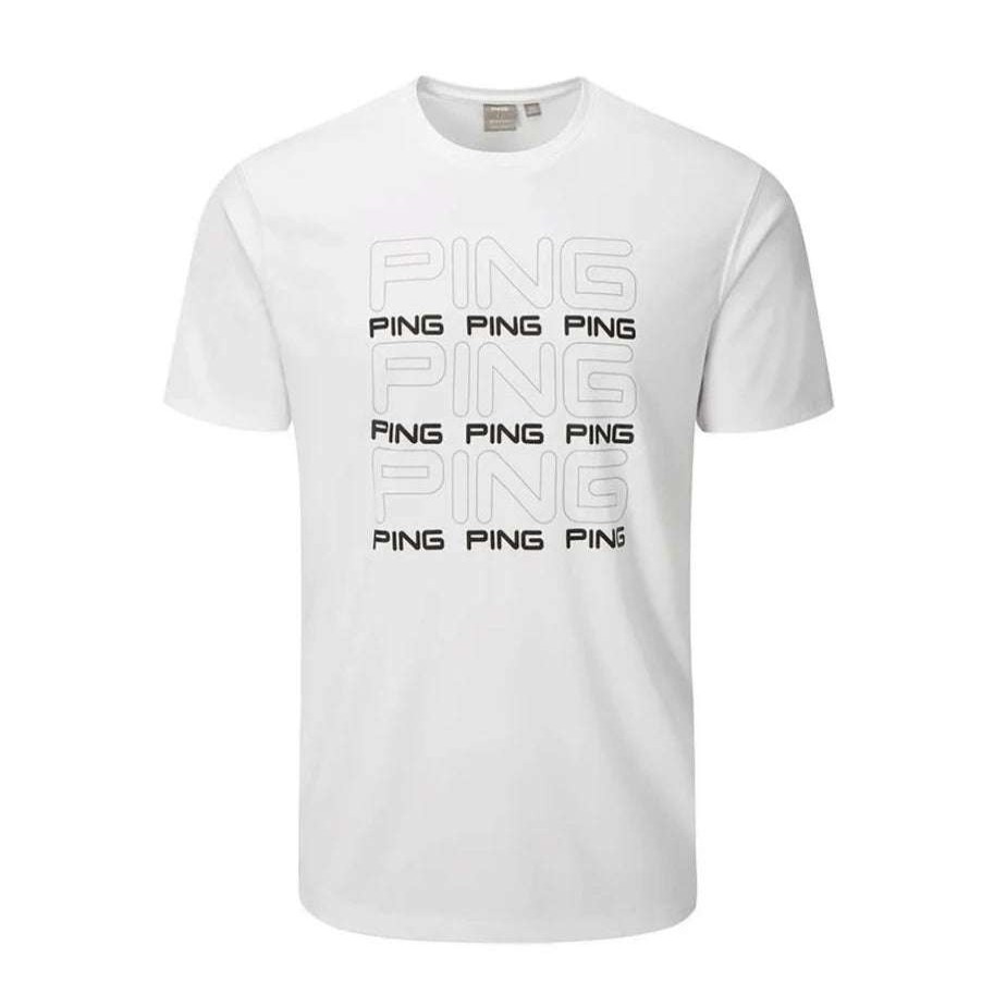 Shirts * | Ping Logo Tee Golf Shirt P03532 White 002