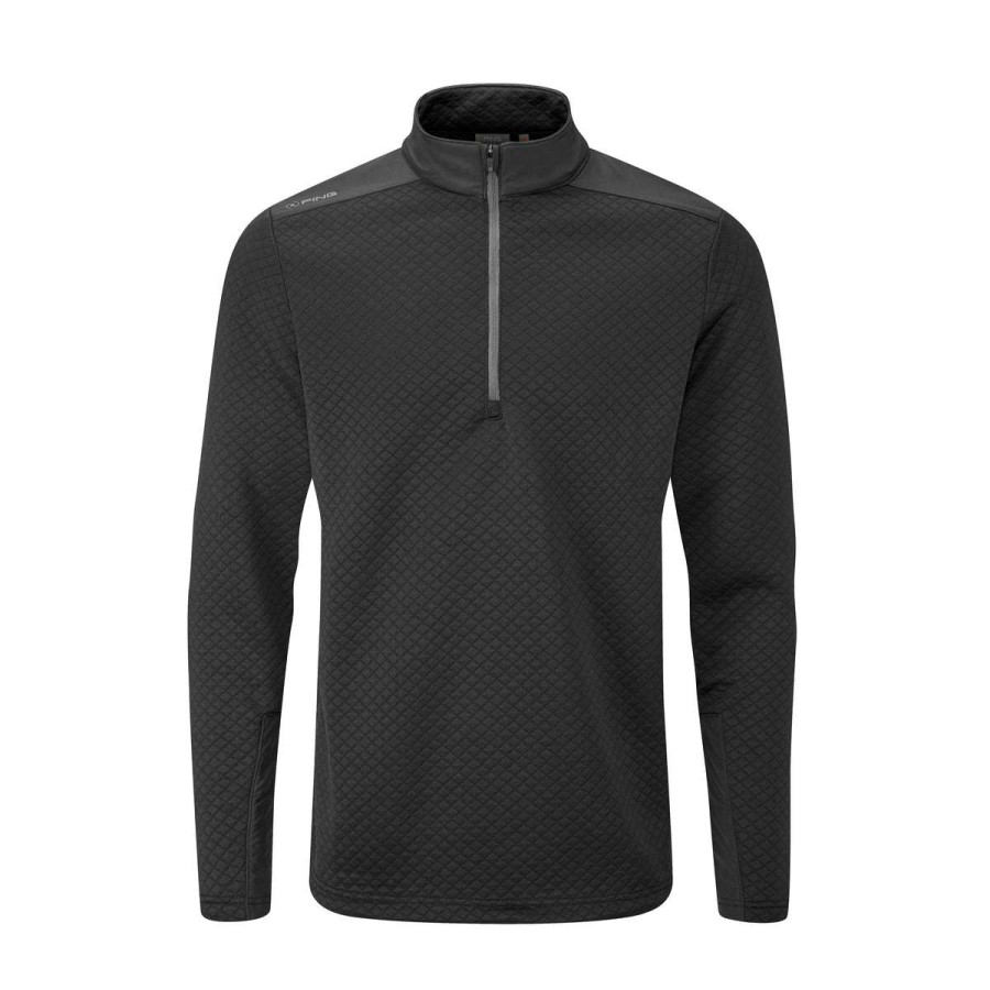 Mid Layers * | Ping Marshall 1/2-Zip Golf Mid Layer P03546 Black/Black